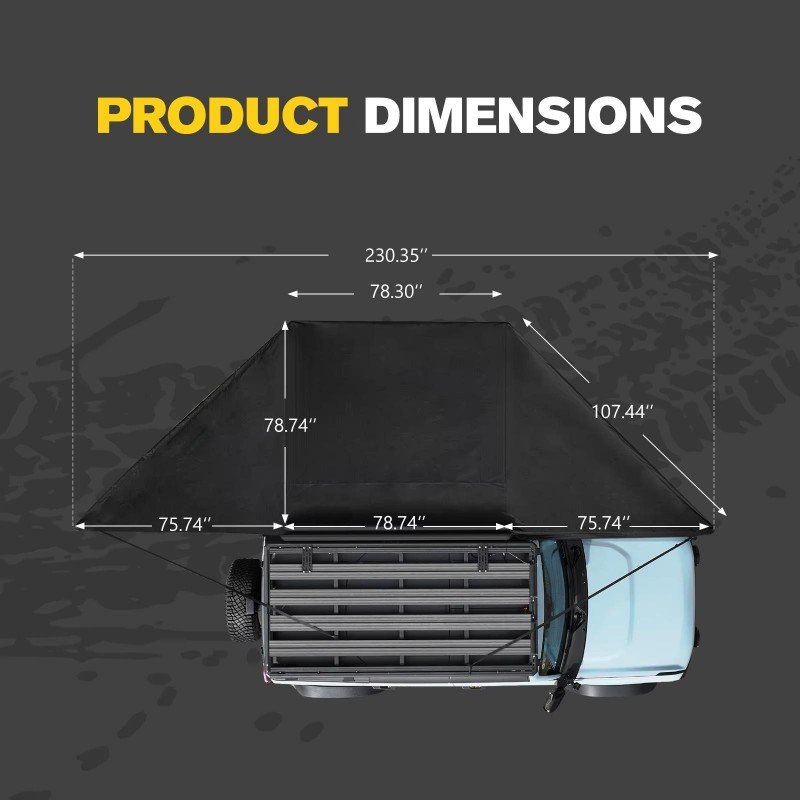 180 degree 2M Car Wing Awning