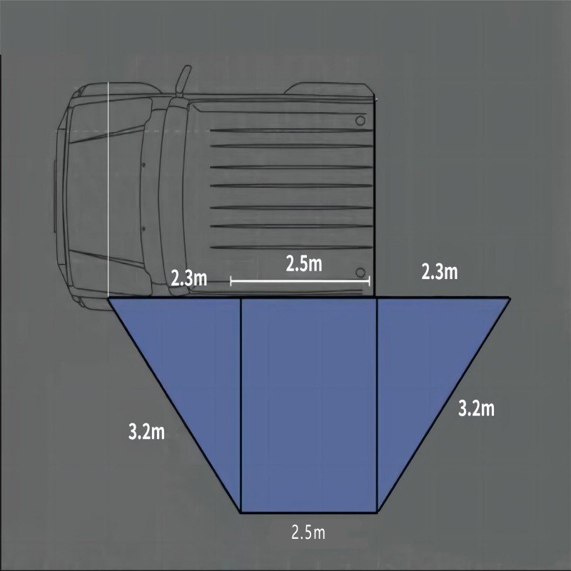 180 degree 2M Car Wing Awning