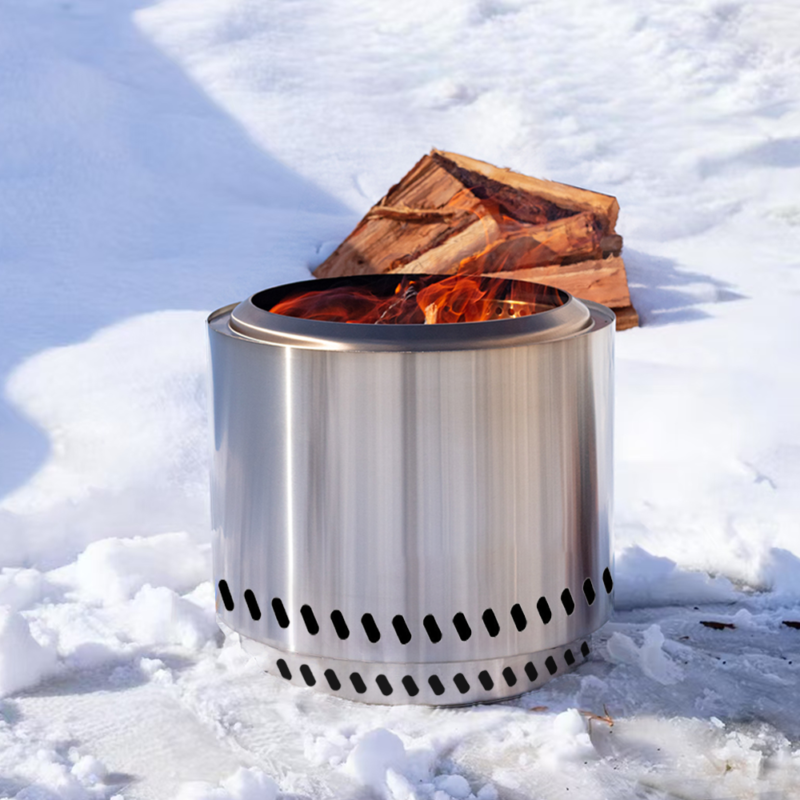 19.5inch Smokeless Fire Pit with Removable Ash Pan