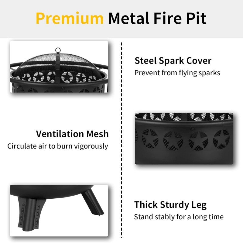 2 in 1 Fire Pit with Grill1
