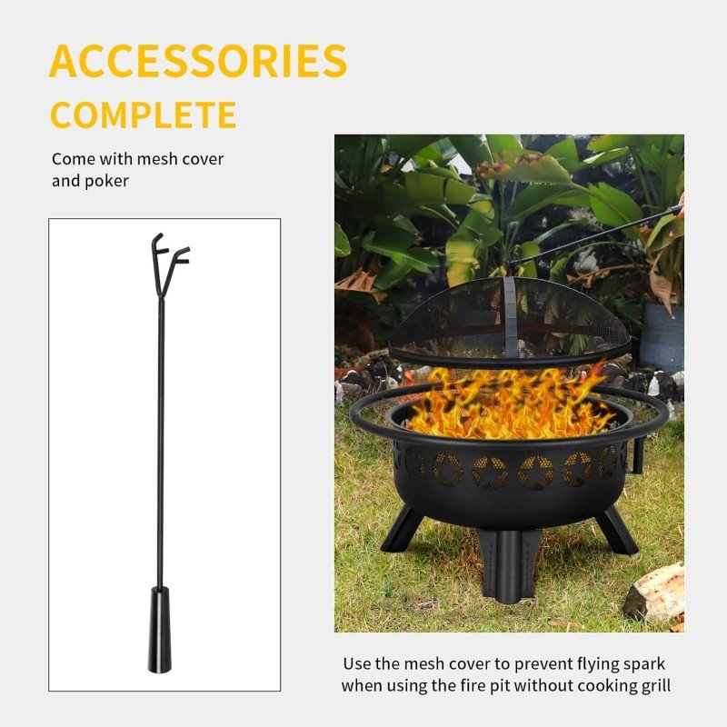 2 in 1 Fire Pit with Grill1