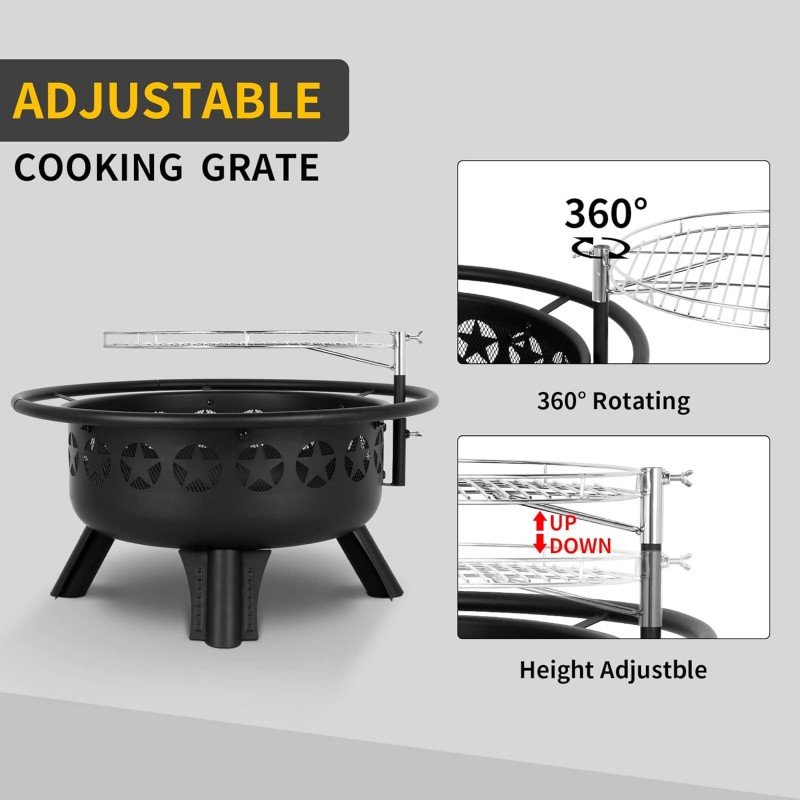 2 in 1 Fire Pit with Grill1