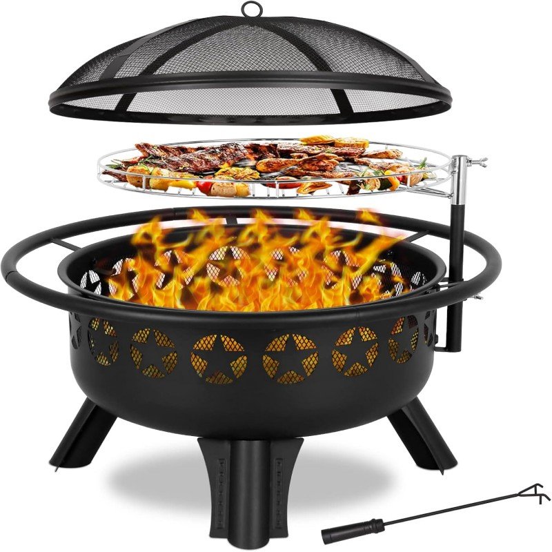 2 in 1 Fire Pit with Grill1