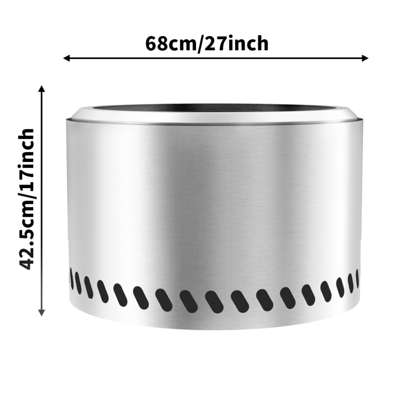 27inch Smokeless Fire Pit with Removable Ash Pan