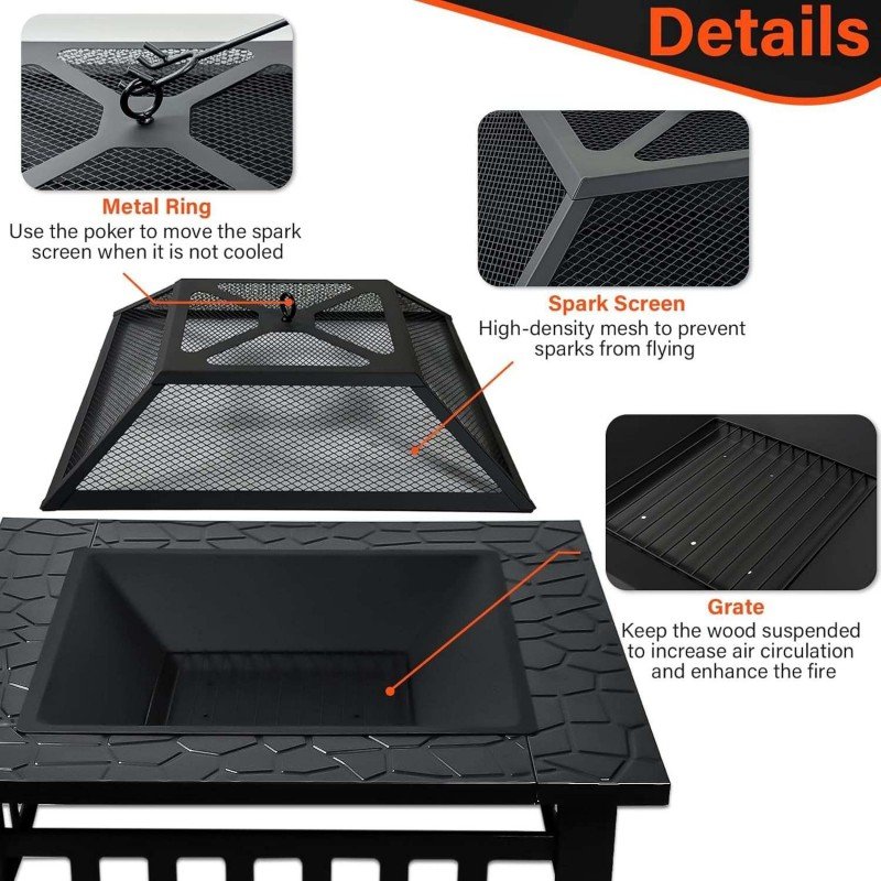 32 Inch Fire Pit Table