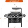 36 Inch Fire Pit with 2 Grill
