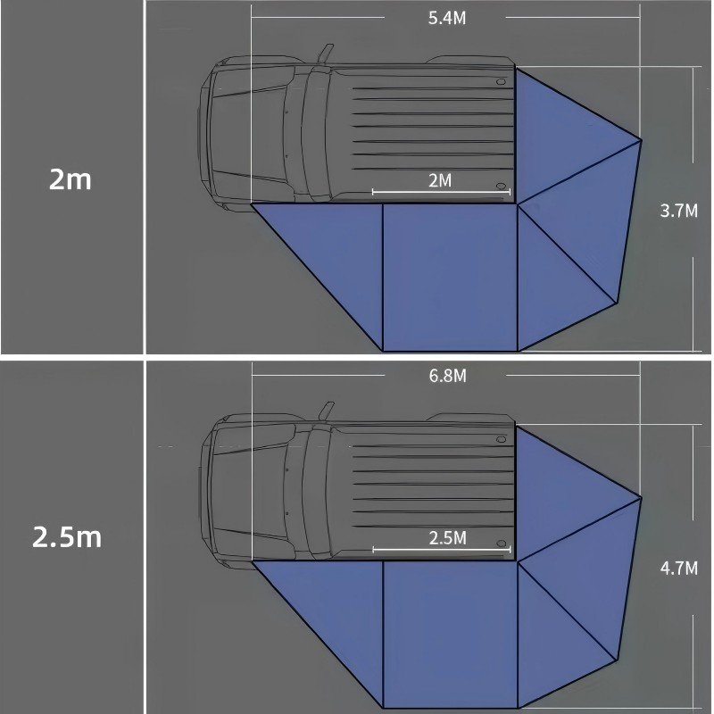 360 degree 2M Car Wing Awning
