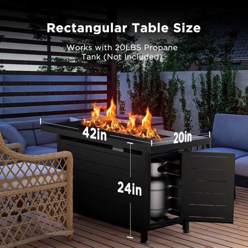 42 Inch Gas Fire Pit Table
