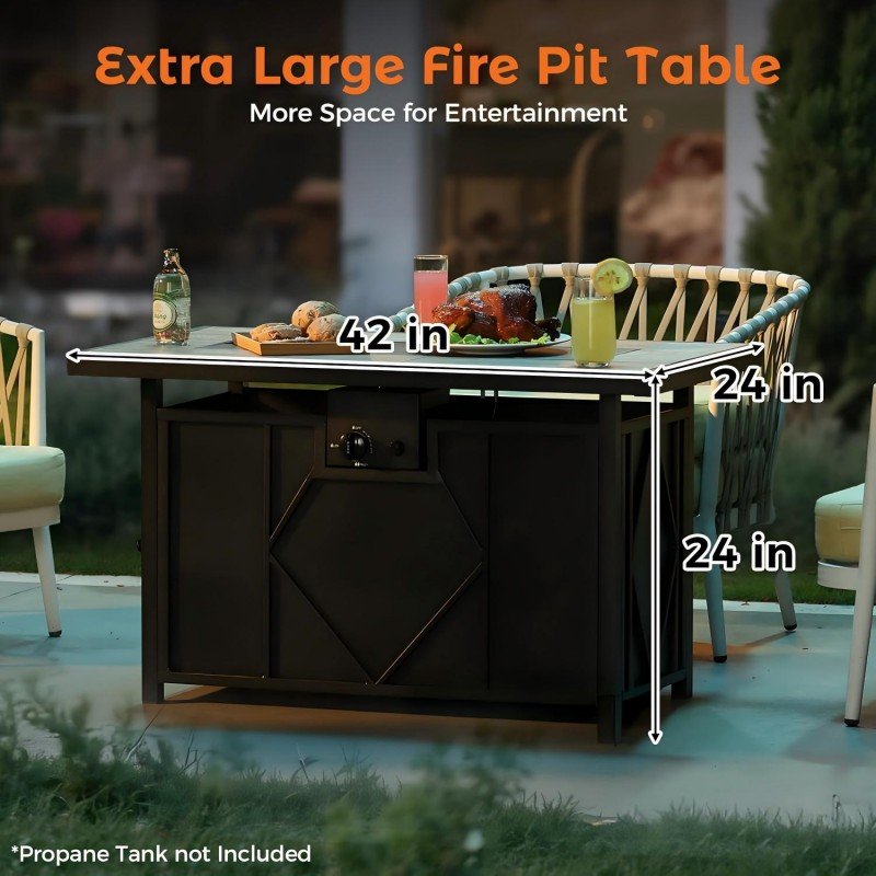 42inch patio firepit table