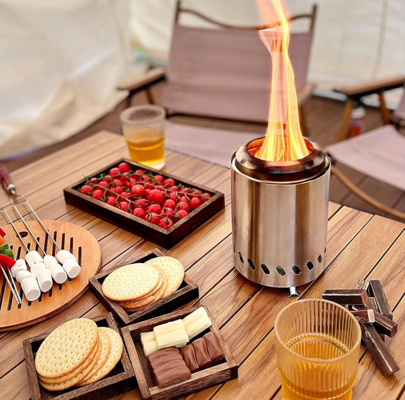 5inch stainless smokeless tabletop firepit