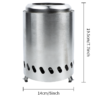 5inch stainless smokeless tabletop firepit