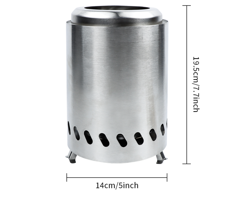 5inch stainless smokeless tabletop firepit