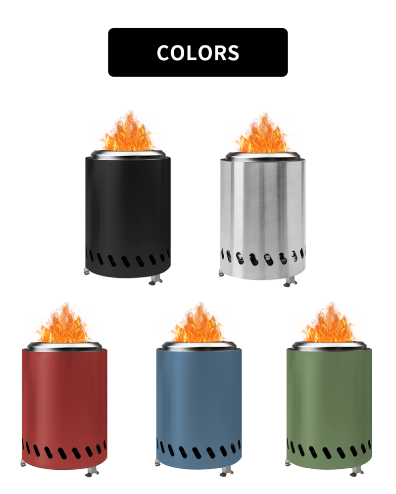 5inch stainless smokeless tabletop firepit