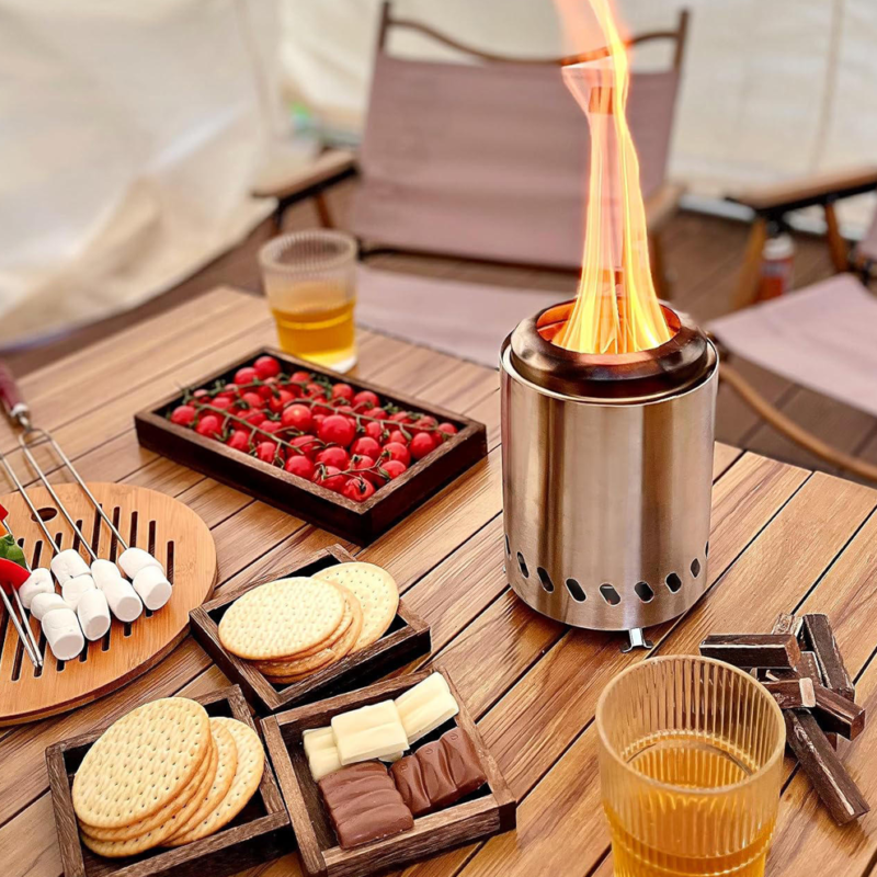 7inch stainless smokeless table firepit