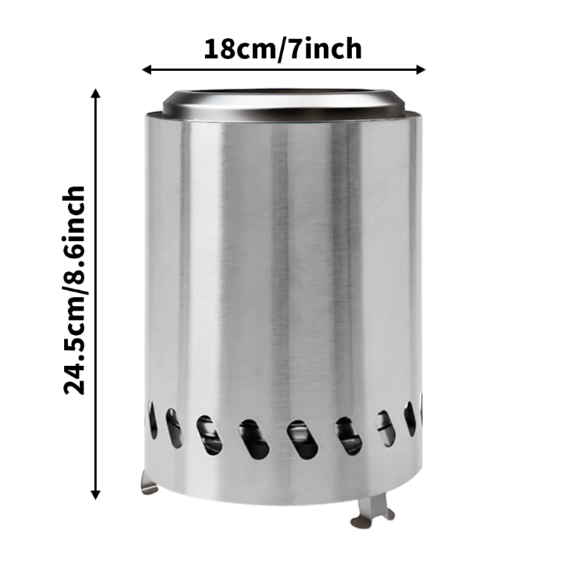 7inch stainless smokeless table firepit