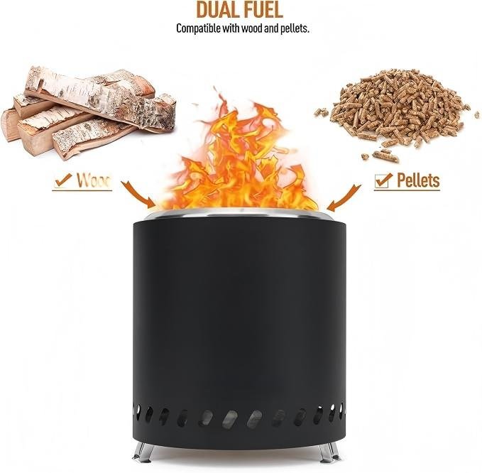 9inch stainless smokeless table firepit