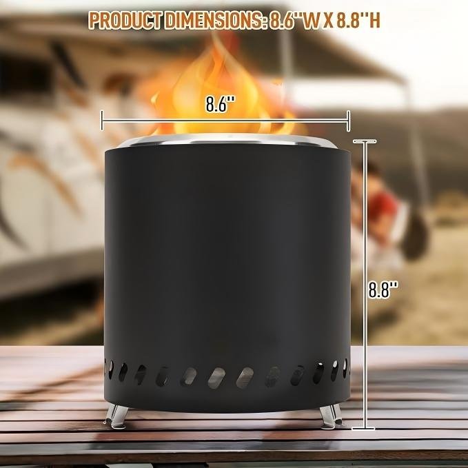 9inch stainless smokeless table firepit