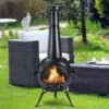 fire pit with Chiminea Cover