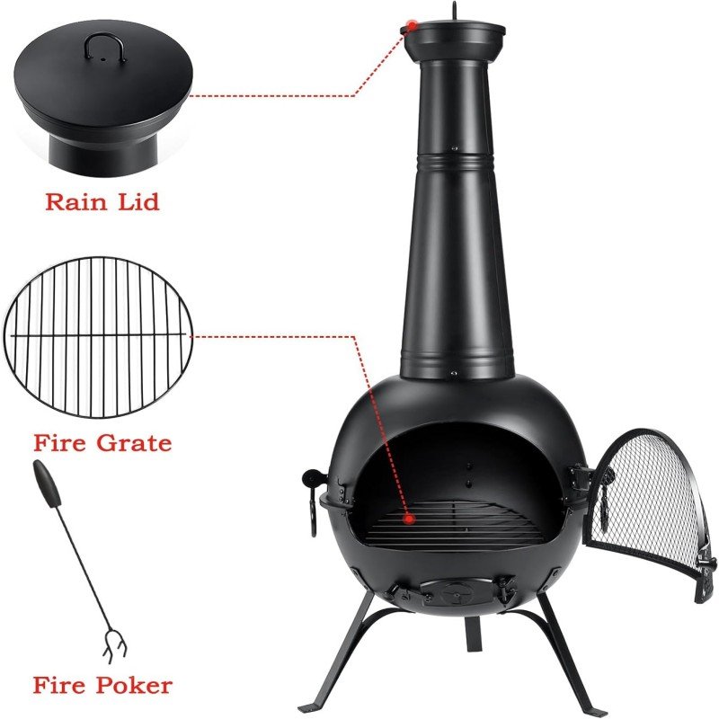 fire pit with Chiminea Cover