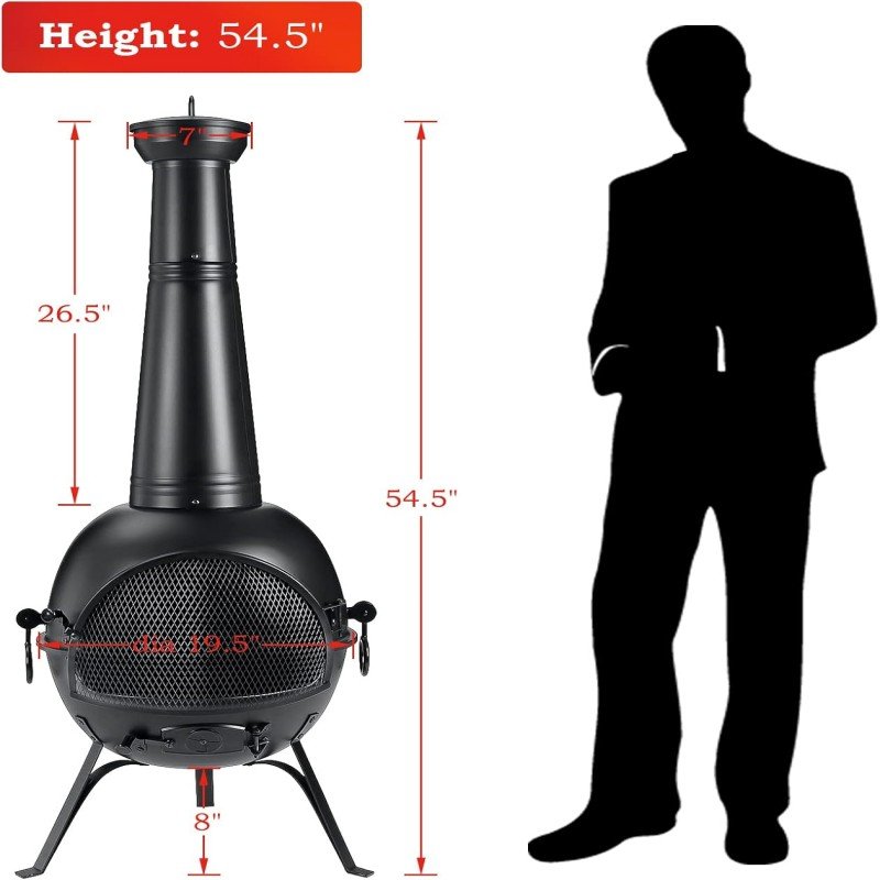 fire pit with Chiminea Cover