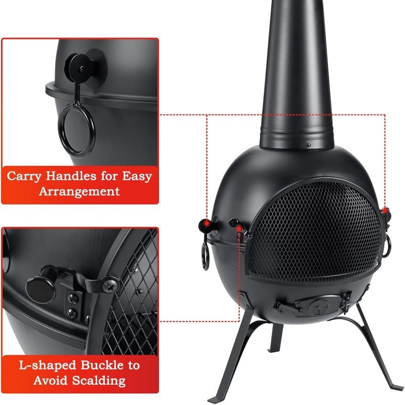 fire pit with Chiminea Cover